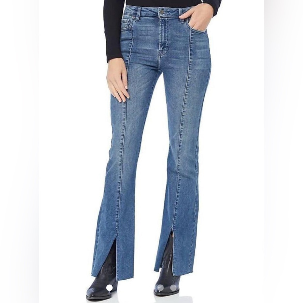 Hidden Brand Happi Front Slit Flare Denim Jeans Size 31